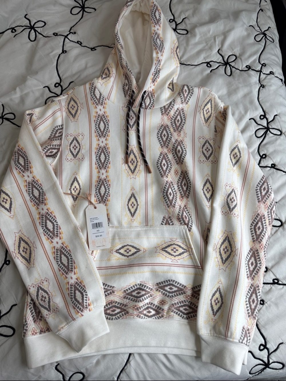 Shyanne Cream Aztec Pattern Hooded Pullover